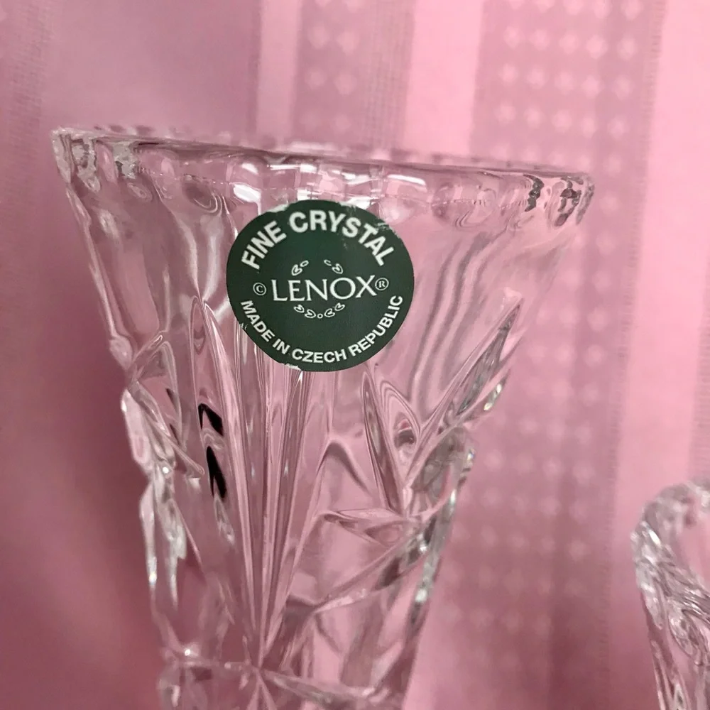 Lenox Fine Crystal Vases set of 2 - Picture 7 of 10